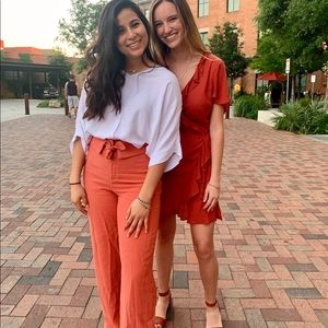 Coral dressy flowy forever 21 pants